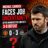 Michael Carrick looking concerned on the Manchester United bench during a match against Newcastle United.