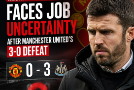 Michael Carrick looking concerned on the Manchester United bench during a match against Newcastle United.