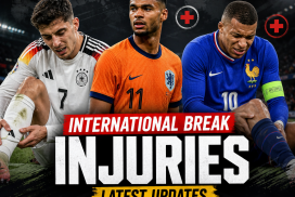 Footballers Havertz, Gakpo, and Mbappe injured during international break with updates on their recovery timelines.