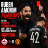 Ruben Amorim angrily reacts after Filippo Terracciano is sent off during Salzburg vs Manchester United match.