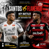 Graphic showing key player matchups between Santos and Flamengo in Brasileirão and Libertadores.