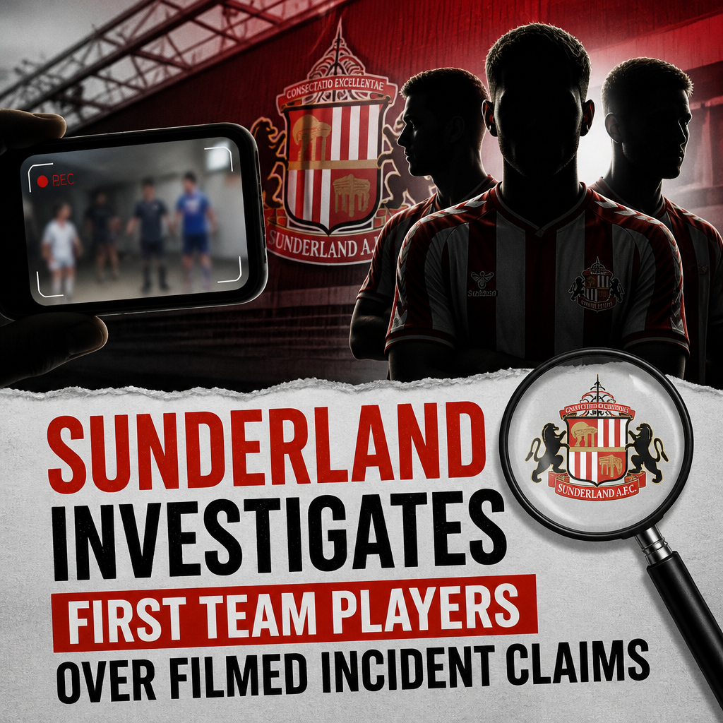 Sunderland AFC first team players in training, under investigation after a filmed incident.