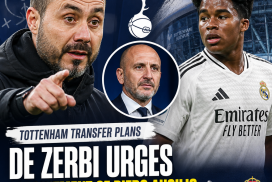 Tottenham manager Roberto De Zerbi speaking passionately during a press conference.
