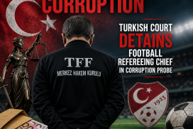 Turkish court detains football refereeing chief amid corruption scandal.